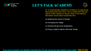 CSIR NET Previous Year Questions Gel Electrophoresis