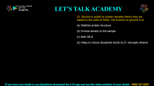 CSIR NET Previous Year Questions Gel Electrophoresis