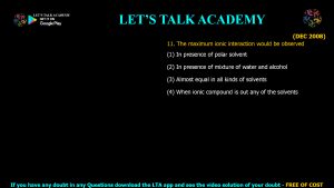 CSIR NET Previous Year Questions on Biochemistry Stabilizing Interactions