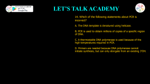 CSIR NET Previous Year Questions on PCR