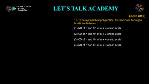 CSIR PYQ Biochemistry-Conformation of Proteins