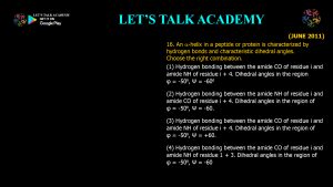 CSIR PYQ Biochemistry-Conformation of Proteins