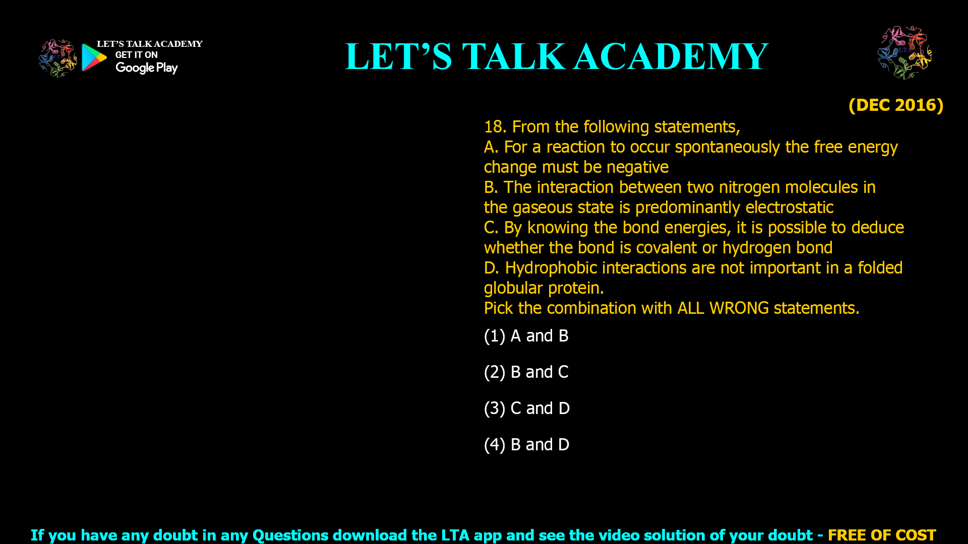 Free Energy Bonding & Hydrophobic Interactions