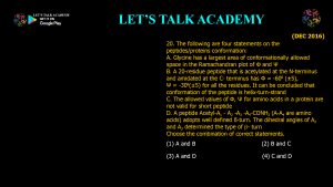 CSIR PYQ Biochemistry-Conformation of Proteins