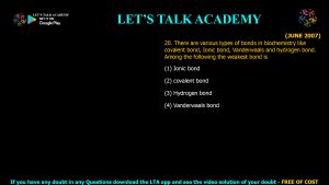 CSIR NET Previous Year Questions on Biochemistry Stabilizing Interactions