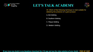 CSIR NET Previous Year Questions on Blotting