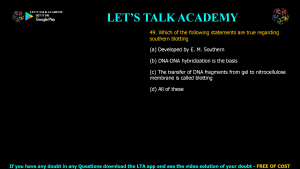 CSIR NET Previous Year Questions on Blotting