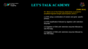 CSIR NET Previous Year Questions on PCR