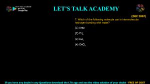 CSIR NET Previous Year Questions on Biochemistry Stabilizing Interactions