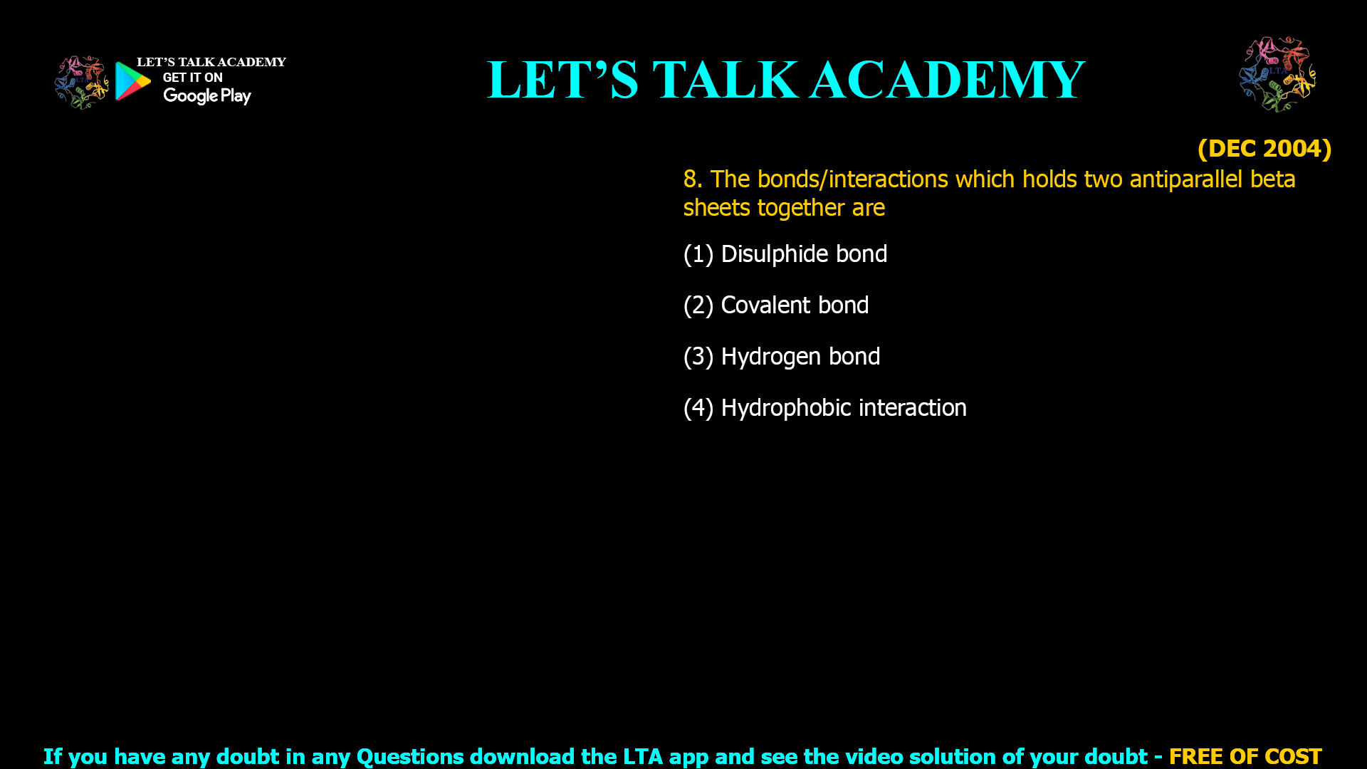 Hydrogen bonding in beta sheets