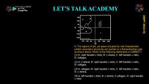 CSIR PYQ Biochemistry-Conformation of Proteins
