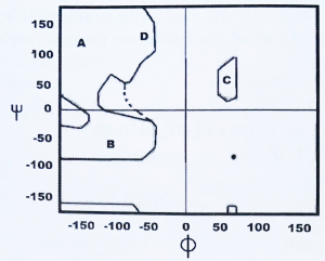 Secondary Structure Regions in the Ramachandran Plot