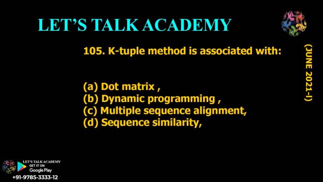 K Tuple Method In Sequence Alignment K-Tuple Method in Bioinformatics: Its Role in Sequence Similarity