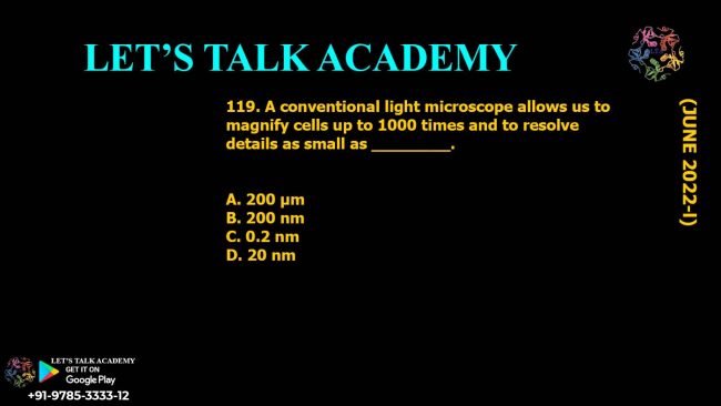 Resolution Limits of Conventional Light Microscopy