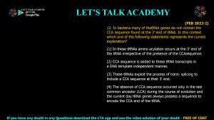 CSIR NET Life Science Previous Year Questions and Solution on Molecular Biology