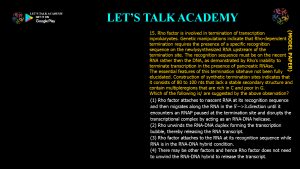 CSIR NET Life Science Previous Year Questions and Solution on Prokaryotic Transcription