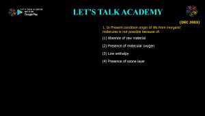 CSIR NET Life Science Previous Year Questions and Solution on Origin of cell and Unicellular Evolution