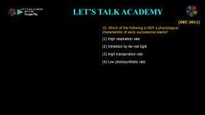 CSIR NET Life Science Previous Year Questions and Solution on Ecological Succession