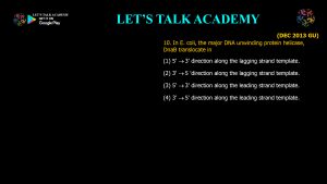 CSIR NET Life Science Previous Year Questions and Solution on DNA REPLICATION
