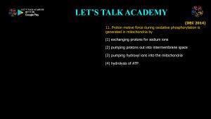 CSIR NET Life Science Previous Year Questions and Solution on OXIDATIVE PHOSPHORYLATION