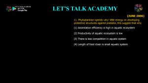 CSIR NET Life Science Previous Year Questions and Solution on Ecosystem Ecology