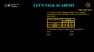 CSIR NET Life Science Previous Year Questions and Solution on Community Ecology
