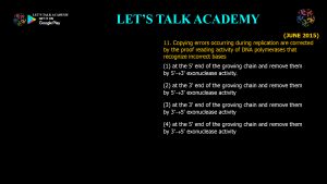 CSIR NET Life Science Previous Year Questions and Solution on DNA REPLICATION