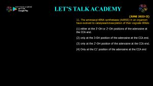 CSIR NET Life Science Previous Year Questions and Solution on Translation