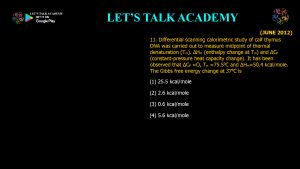 CSIR NET Previous Year Questions and Solutions on Stability of Proteins and Nucleic Acids
