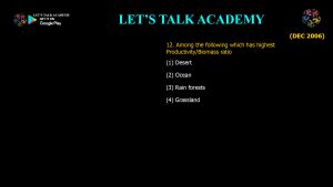 CSIR NET Life Science Previous Year Questions and Solution on Ecology