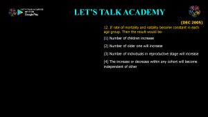 CSIR NET Life Science Previous Year Questions and Solution on Population Ecology