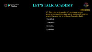 CSIR NET Life Science Previous Year Questions and Solution on Molecular Evolution