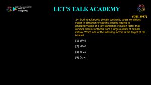 CSIR NET Life Science Previous Year Questions and Solution on EUKARYOTIC GENE REGULATION