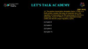 CSIR NET Life Science Previous Year Questions and Solution on Post Transcriptional Processing