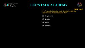 CSIR NET Life Science Previous Year Questions and Solution on OXIDATIVE PHOSPHORYLATION