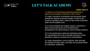 CSIR NET Life Science Previous Year Questions and Solution on Ecosystem Ecology