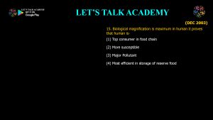 CSIR NET Life Science Previous Year Questions and Solution on applied ecology