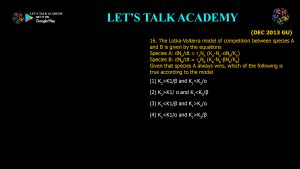 CSIR NET Life Science Previous Year Questions and Solution Species Interactions
