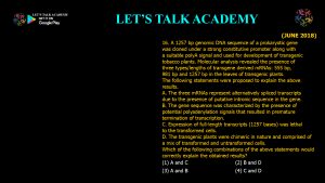 CSIR NET Life Science Previous Year Questions and Solution on Post Transcriptional Processing