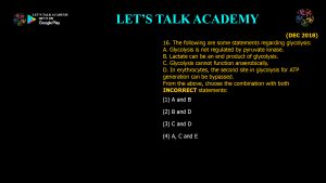 CSIR NET Life Science Previous Year Questions and Solution on Metabolism