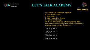 CSIR NET Life Science Previous Year Questions and Solution on Ecology
