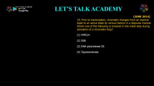 CSIR NET Life Science Previous Year Questions and Solution on EUKARYOTIC GENE REGULATION