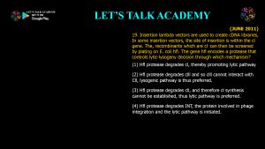 CSIR NET Life Science Previous Year Questions and Solution on VIRAL GENE REGULATION