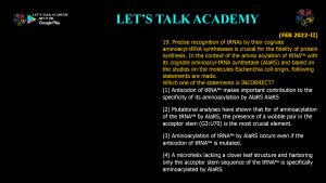 CSIR NET Life Science Previous Year Questions and Solution on Translation