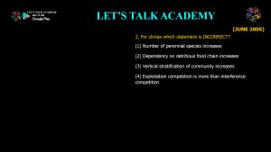 CSIR NET Life Science Previous Year Questions and Solution on Ecological Succession