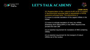 CSIR NET Life Science Previous Year Questions and Solution on EUKARYOTIC GENE REGULATION