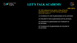 CSIR NET Life Science Previous Year Questions and Solution on Operon