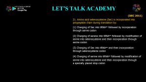 CSIR NET Life Science Previous Year Questions and Solution on Translation