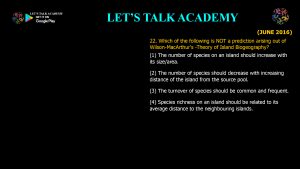CSIR NET Life Science Previous Year Questions and Solution on Biogeography