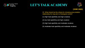 CSIR NET Life Science Previous Year Questions and Solution Species Interactions